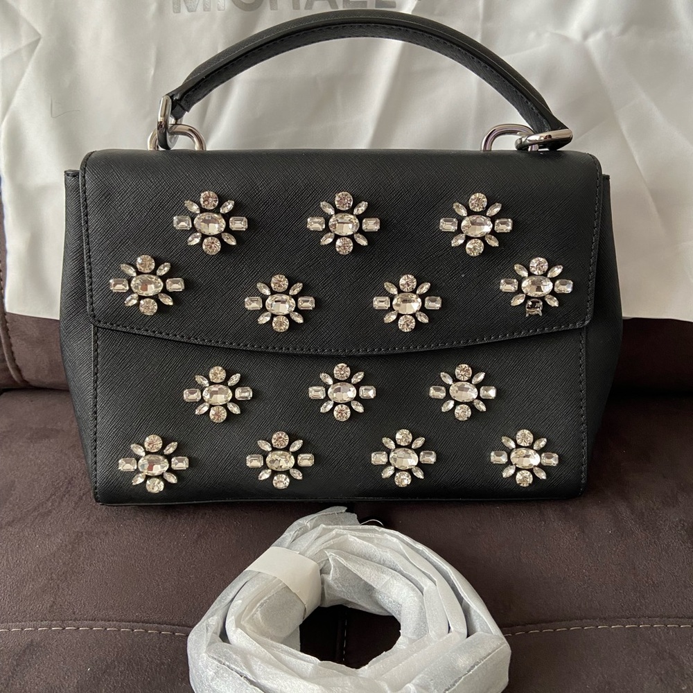 MICHAEL KORS Diamond Studded Flower Mini Bag